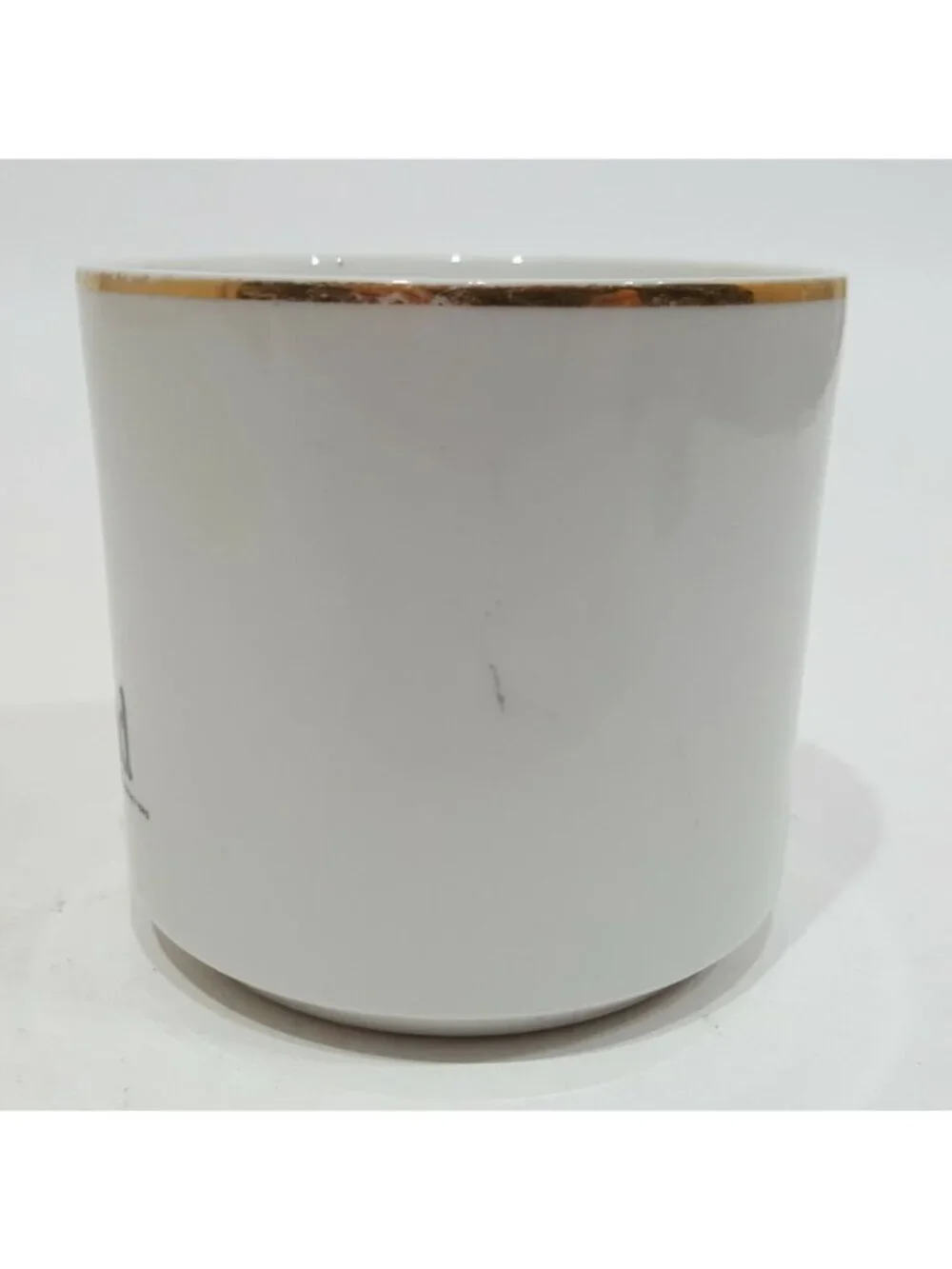 Vintage Disneyland Coffee Tea Cup Mug White Black Gold Trim Walt Disney World
